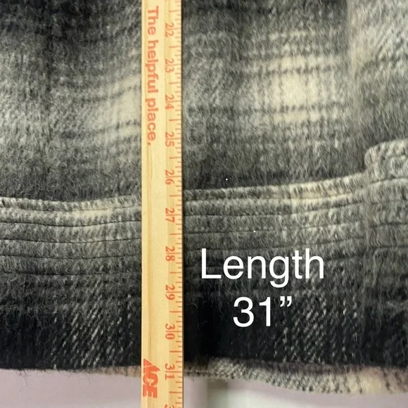 GB Plaid Pea Coat Double Breasted Outerwear Women’s M - Picture 9 of 9